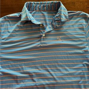 Rhoback size Large blue and pink striped shirt
